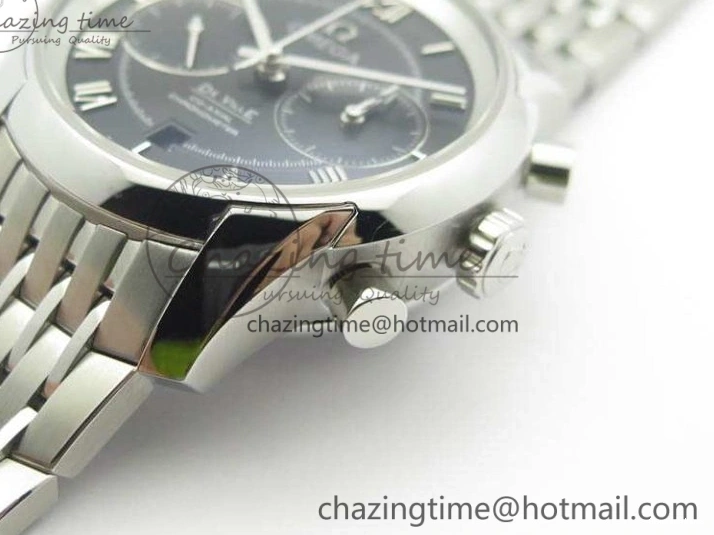 0402 De Ville Chronograph SS OMF 1:1 Best Edition Black Dial On SS Bracelet A Attractive 8150